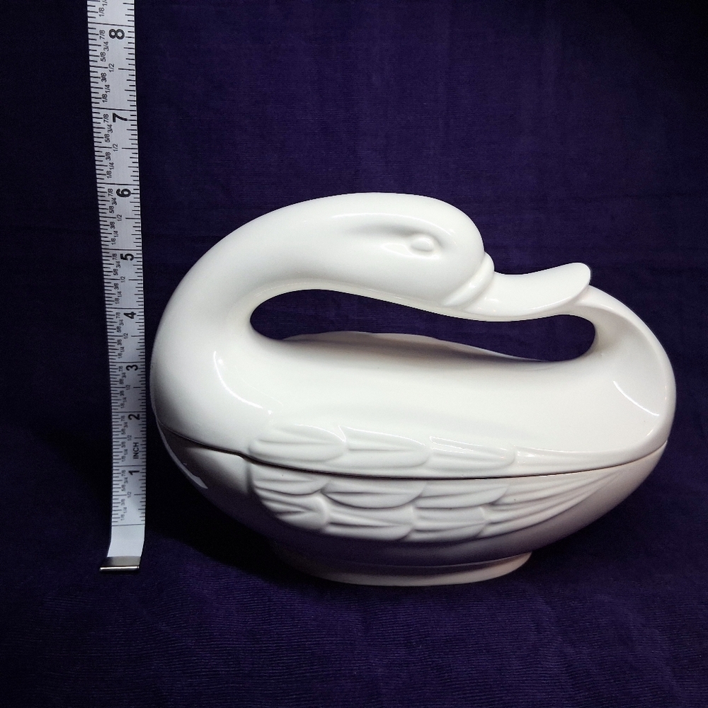 Vintage Fitz And Floyd Swan Porcelain Jewelry Trinket Holder *flaw* - Picture 16 of 16